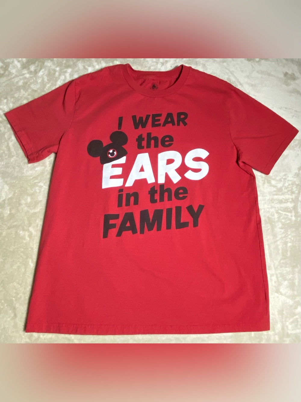 Disney Parks T-shirt Unisex L Graphic I Wear the Ears in The Family Short Sleeve